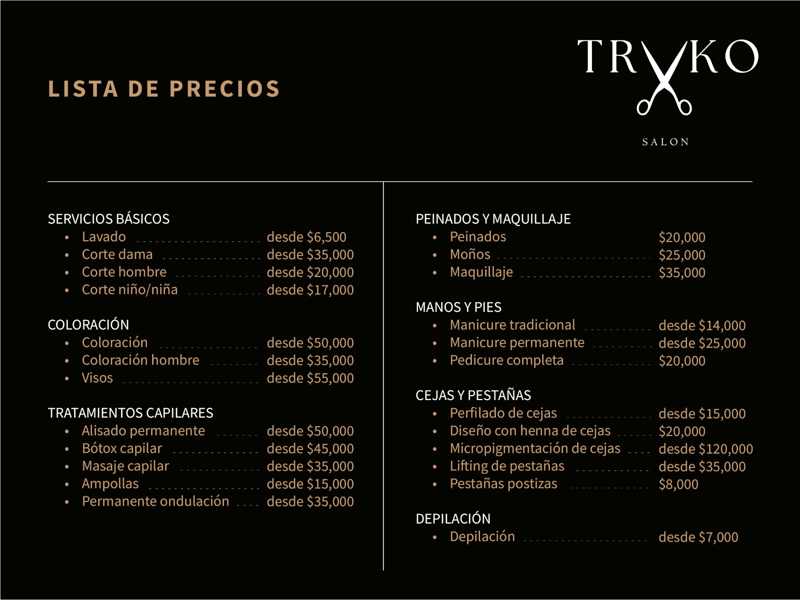 Lista de precios